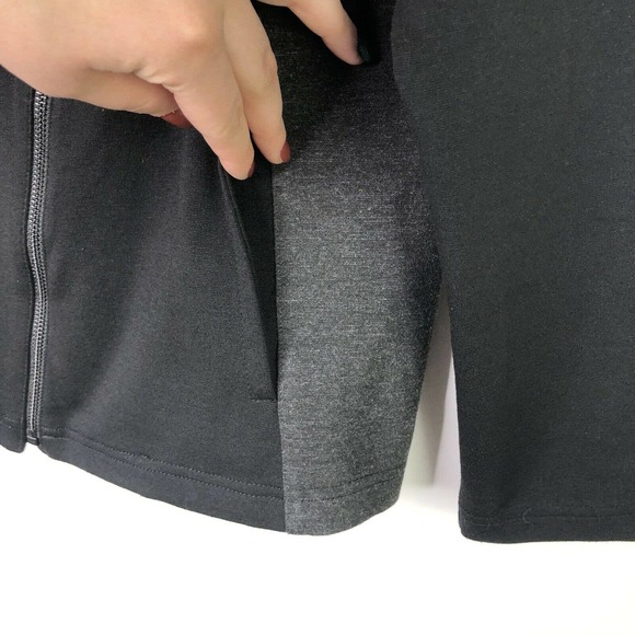 Weekend by Chico's Full Zip Ponte Knit Sweater Jacket Black Gray Size Medium - Picture 5 of 7